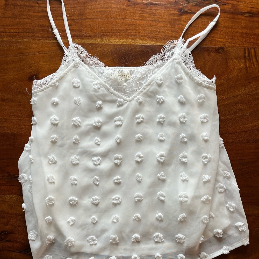 White Swiss dot tank size Small